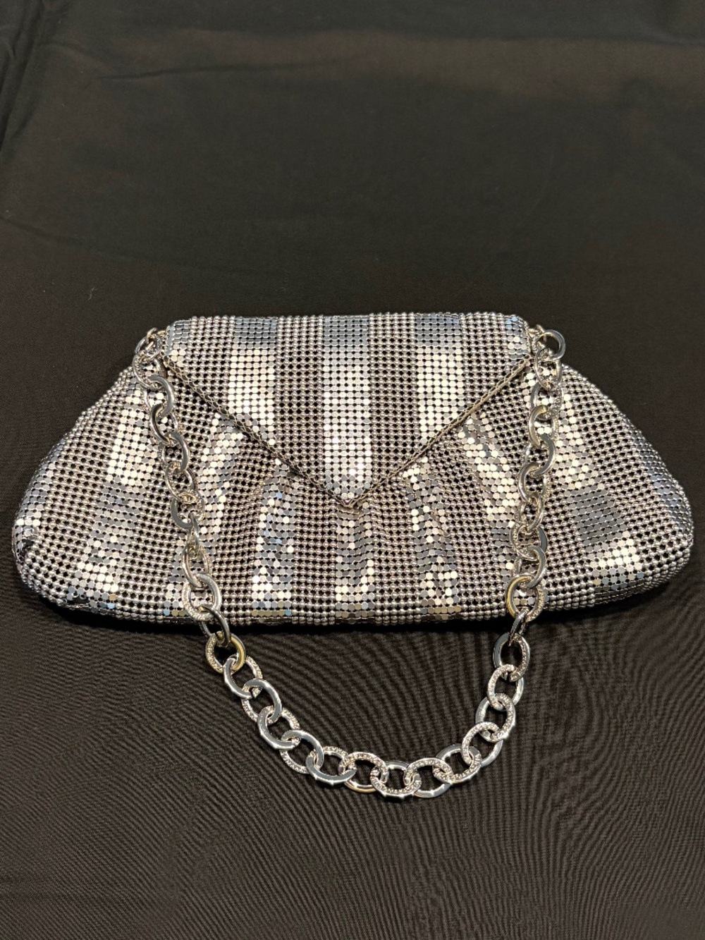 BCBGMAXZRIA handbag Silver color .. metal "mesh"